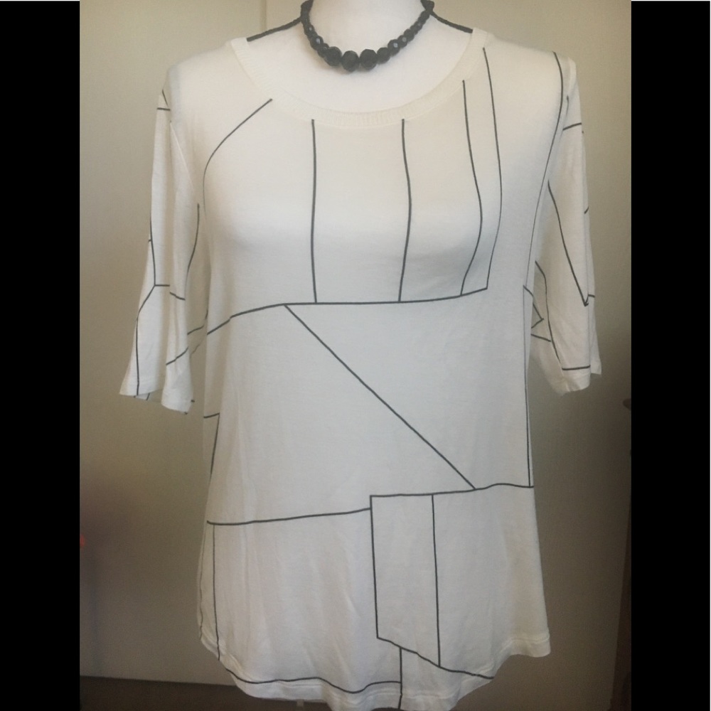 Calvin Klein White Blouse with Asymmetrical Design